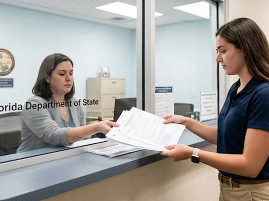 Mobile notary meeting a client for document pickup in Broward County